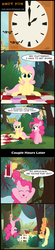 Size: 1222x5590 | Tagged: safe, artist:toxic-mario, applejack, fluttershy, pinkie pie, g4, comic, filly, hung upside down, pun, rope, suspended, unamused, upside down