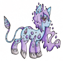 Size: 2353x2257 | Tagged: safe, artist:loyal-to-my-hate, oc, oc only, earth pony, original species, pony, augmented tail, lava lamp, solo