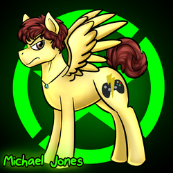 Size: 720x720 | Tagged: safe, artist:deyogee, pony, achievement hunter, michael jones, ponified, rooster teeth, solo