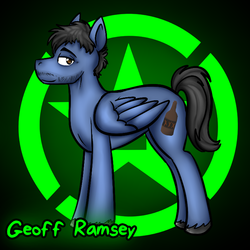 Size: 720x720 | Tagged: safe, artist:deyogee, pony, achievement hunter, geoff ramsey, ponified, rooster teeth, solo
