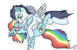 Size: 1024x663 | Tagged: safe, artist:galactickit, rainbow dash, soarin', g4, female, male, ship:soarindash, shipping, straight