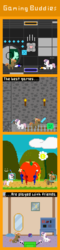 Size: 440x1820 | Tagged: safe, artist:zztfox, button mash, sweetie belle, pikmin, g4, 8-bit, female, male, minecraft, pikmin (series), portal, ship:sweetiemash, shipping, straight