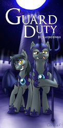 Size: 626x1277 | Tagged: safe, artist:conicer, bat pony, pony, g4, fanfic, fanfic art, night guard, royal guard, spear, trident