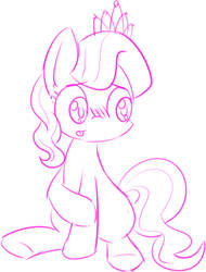 Size: 907x1194 | Tagged: safe, artist:mcsadat, diamond tiara, g4, blushing, embarrassed, female, monochrome, request, shy, sketch, solo