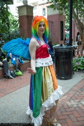 Size: 1365x2048 | Tagged: safe, artist:dtjaaaam, rainbow dash, human, g4, clothes, cosplay, dress, gala dress, irl, irl human, katsucon, photo