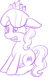 Size: 774x1233 | Tagged: safe, artist:mcsadat, diamond tiara, g4, female, monochrome, request, scared, sketch, solo