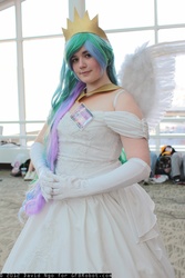 Size: 1365x2048 | Tagged: safe, artist:shotalicious, princess celestia, human, g4, clothes, cosplay, evening gloves, irl, irl human, photo, sakura con, solo