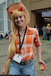 Size: 1365x2048 | Tagged: safe, applejack, human, g4, cosplay, irl, irl human, photo, sakura con