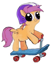 Size: 588x723 | Tagged: safe, artist:applebeans, edit, scootaloo, g4, female, hey you, solo