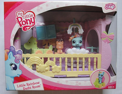 Size: 750x582 | Tagged: safe, rainbow dash (g3), pony, g3, g3.5, newborn cuties, baby, baby pony, female, filly, foal, irl, nrfb, photo, toy