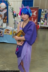 Size: 1365x2048 | Tagged: artist needed, safe, twilight sparkle, human, g4, anime revolution, book, cosplay, irl, irl human, photo