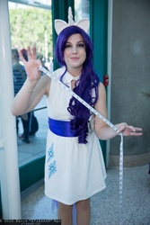 Size: 1365x2048 | Tagged: safe, artist:unkcos8, rarity, human, g4, anime expo, convention, cosplay, irl, irl human, measuring tape, photo, solo