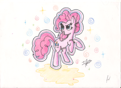 Size: 2338x1700 | Tagged: safe, artist:ulisesdarklight, pinkie pie, g4, female, solo, traditional art