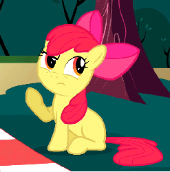 Size: 535x540 | Tagged: safe, screencap, apple bloom, earth pony, pony, g4, hearts and hooves day (episode), season 2, adorabloom, animated, cropped, cute, eyes closed, female, filly, foal, gif, happy, hearts and hooves day, sitting, smiling, solo