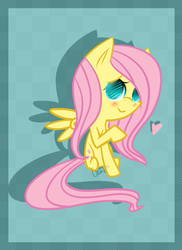 Size: 1024x1408 | Tagged: safe, artist:astrequin, fluttershy, g4, :>, blushing, cute, female, heart, looking at you, raised hoof, shyabetes, smiling, solo, spread wings