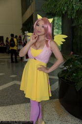 Size: 1365x2048 | Tagged: safe, artist:yayacosplay, fluttershy, human, g4, cleavage, convention, cosplay, fanimecon, female, irl, irl human, photo, solo