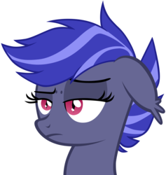 Size: 4745x5000 | Tagged: safe, artist:zee66, oc, oc only, oc:night watch, bat pony, pony, g4, absurd resolution, floppy ears, frown, raised eyebrow, simple background, solo, transparent background, unamused, vector
