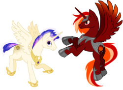 Size: 900x660 | Tagged: safe, artist:redtallin, alicorn, pony, alicorn oc, duo, mars, mercury (planet), planet, ponified, simple background, transparent background, vector