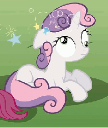 Size: 303x356 | Tagged: safe, screencap, sweetie belle, pony, g4, ponyville confidential, animated, circling stars, cropped, derp, dizzy, female, solo