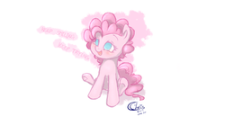 Size: 1280x763 | Tagged: dead source, safe, artist:xcopyen002, pinkie pie, earth pony, pony, g4, blushing, dialogue, female, solo