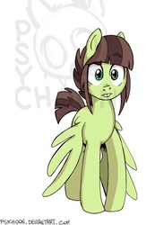 Size: 407x588 | Tagged: safe, artist:psychoon, oc, oc only, oc:soulbreath, pegasus, pony, bucktooth, female, looking at you, mare, solo