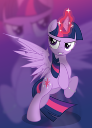 Size: 5000x7000 | Tagged: safe, artist:csillaghullo, twilight sparkle, alicorn, pony, g4, absurd resolution, female, magic, mare, rearing, solo, twilight sparkle (alicorn)