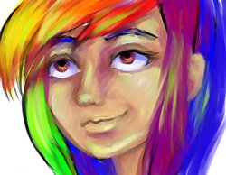 Size: 1014x788 | Tagged: safe, artist:rainbowsprinklesart, rainbow dash, human, g4, female, humanized, solo