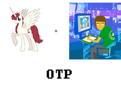 Size: 960x721 | Tagged: safe, oc, oc only, oc:fausticorn, andrew hussie, exploitable meme, homestuck, lauren faust, otp, shipping