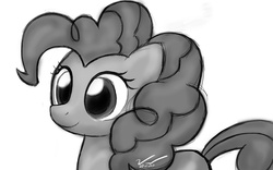 Size: 1120x700 | Tagged: safe, artist:symbianl, pinkie pie, g4, female, monochrome, solo