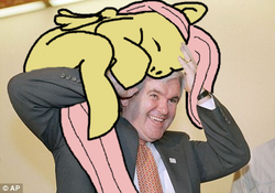 Size: 468x327 | Tagged: safe, edit, fluttershy, human, g4, irl, irl human, newt gingrich, photo