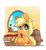 Size: 910x980 | Tagged: safe, artist:php56, applejack, g4, apple, blushing, chibi, female, solo