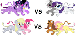 Size: 1348x672 | Tagged: safe, derpy hooves, pinkie pie, rarity, twilight sparkle, alicorn, pony, g4, 1000 hours in ms paint, littlest pet shop, ms paint, nightmare fuel, pepper clark, pound puppies, species swap, strudel, the lion king, twilight sparkle (alicorn), wat, zoe trent