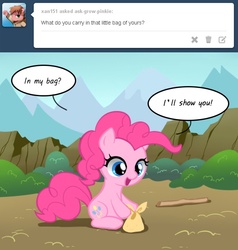 Size: 600x630 | Tagged: safe, artist:apzzang, pinkie pie, g4, ask-grow-pinkie, cute, diapinkes, female, filly, filly pinkie pie, solo, tumblr, younger