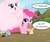 Size: 600x500 | Tagged: safe, artist:apzzang, pinkie pie, oc, oc:fluffle puff, g4, ask-grow-pinkie, balloon, cute, diapinkes, female, filly, filly pinkie pie, younger