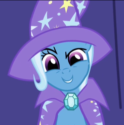 Size: 359x361 | Tagged: safe, screencap, trixie, pony, unicorn, g4, female, mare, reaction image, smiling, solo