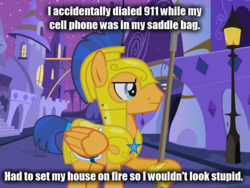 Size: 800x600 | Tagged: safe, flash sentry, pegasus, pony, g4, exploitable meme, idiot sentry, image macro, male, meme, solo, the simpsons