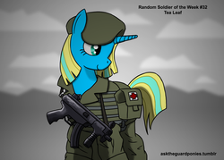 Size: 2450x1750 | Tagged: safe, artist:guard-mod, oc, oc only, series:ask the guard ponies, gun, military, mp5k, solo