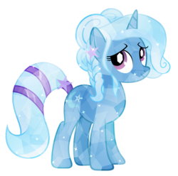 Size: 5536x5500 | Tagged: dead source, safe, artist:tzolkine, trixie, pony, unicorn, g4, absurd resolution, alternate hairstyle, beautiful, crystallized, female, mare, simple background, solo, transparent background, vector