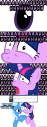 Size: 1050x2800 | Tagged: safe, artist:navitaserussirus, trixie, twilight sparkle, genie, asktwixiegenies, g4, ask, do not want, female, lesbian, screaming, ship:twixie, shipping, tumblr