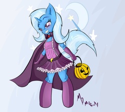 Size: 981x879 | Tagged: safe, artist:mdgusty, trixie, anthro, g4, female, halloween, nightmare night, solo