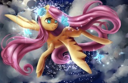 Size: 3554x2304 | Tagged: safe, artist:my-magic-dream, fluttershy, butterfly, g4, beautiful, color porn, female, flying, glowing, solo