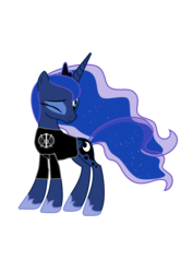 Size: 744x1052 | Tagged: safe, artist:kraysee, artist:ziomal1987, edit, princess luna, g4, band, clothes, dream theater, female, logo, shirt, simple background, solo, wink