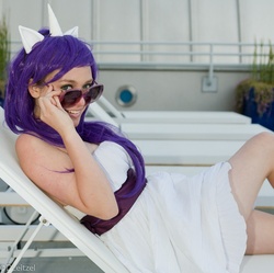 Size: 1024x1021 | Tagged: artist needed, safe, artist:unkcos7, rarity, human, g4, 2012, cosplay, fanimecon, irl, irl human, photo, solo, sunglasses