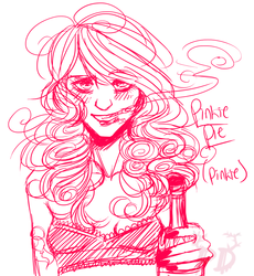 Size: 1024x1113 | Tagged: safe, artist:pasteldeer, pinkie pie, human, g4, bottle, cigarette, female, humanized, smoking, solo