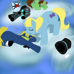 Size: 894x894 | Tagged: safe, artist:transformer-wannabe, alice, batman, jervis tetch, mad hatter, mr. freeze, ponified, the riddler