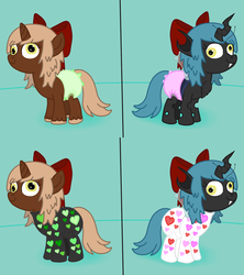 Size: 1280x1440 | Tagged: safe, artist:emerald rush, oc, oc only, oc:pembroke, changeling, pony, unicorn, clothes, derp, diaper, diaper fetish, female, filly, foal, footed sleeper, non-baby in diaper, pajamas