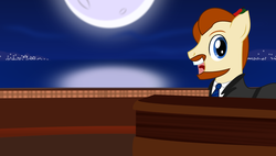 Size: 1321x752 | Tagged: safe, artist:red-pear, pony, conan o'brien, crossover, ponified, solo