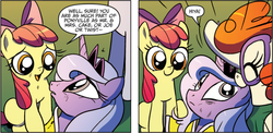 Size: 1266x616 | Tagged: safe, idw, apple bloom, princess luna, twist, g4, comic, suddenly