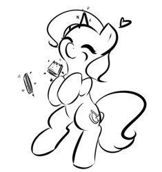 Size: 1247x1328 | Tagged: safe, artist:theparagon, trixie, pony, g4, bipedal, black and white, eating, female, food, grayscale, magic, monochrome, peanut butter crackers, solo