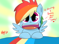 Size: 1600x1200 | Tagged: safe, artist:max301, rainbow dash, g4, dialogue, female, filly, filly rainbow dash, solo